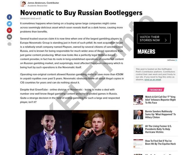 Novomatic to Buy Russian Bootleggers