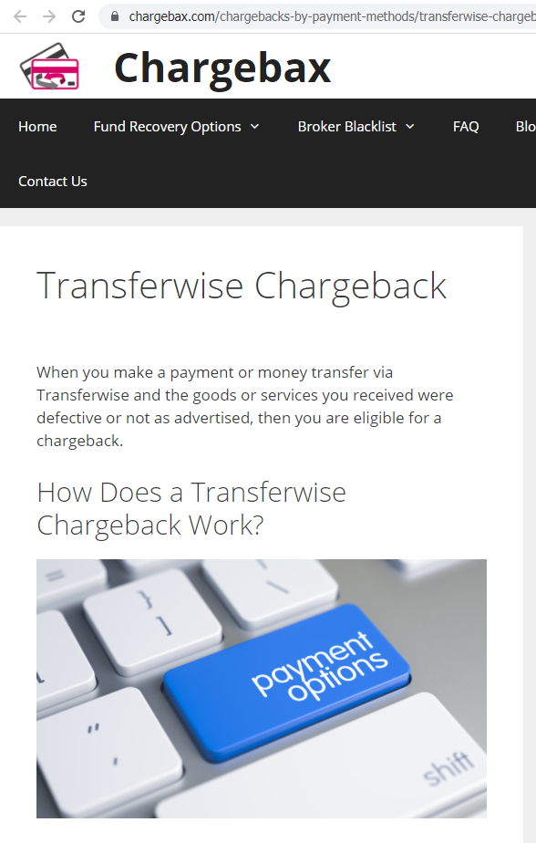 Exante chargeback Transferwise