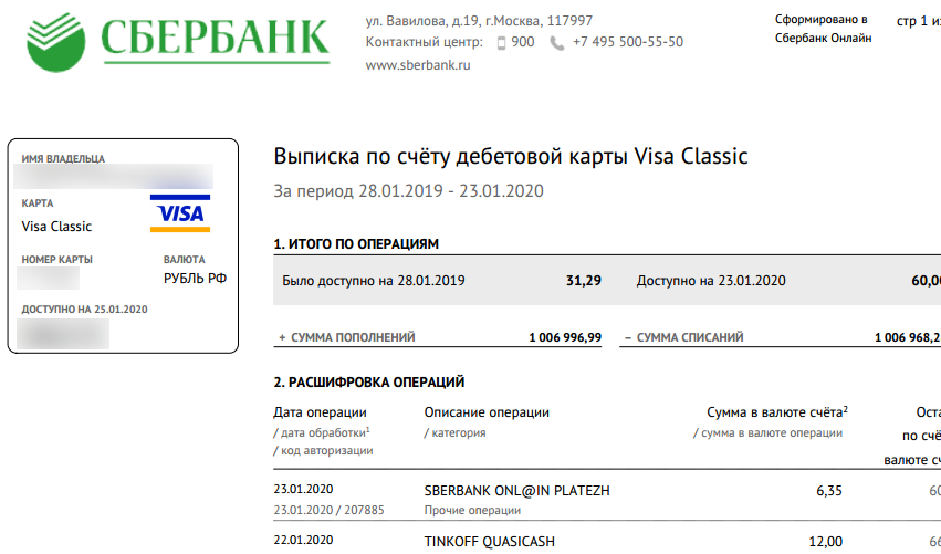 Выписка из банка по карте: как получить и расшифровать, зачем нужна для возврата денег