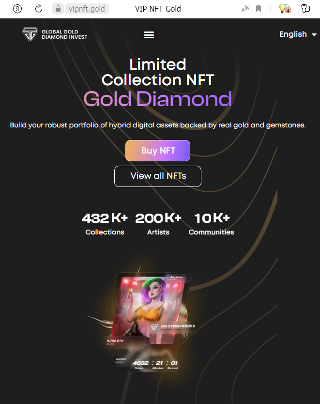 Gold Diamond Invest Token NFT Gold Diamond