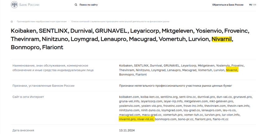 Nivarnil vozvrat deneg