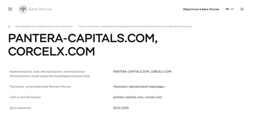 Pantera-capitals нет лицензии обманутые клиенты