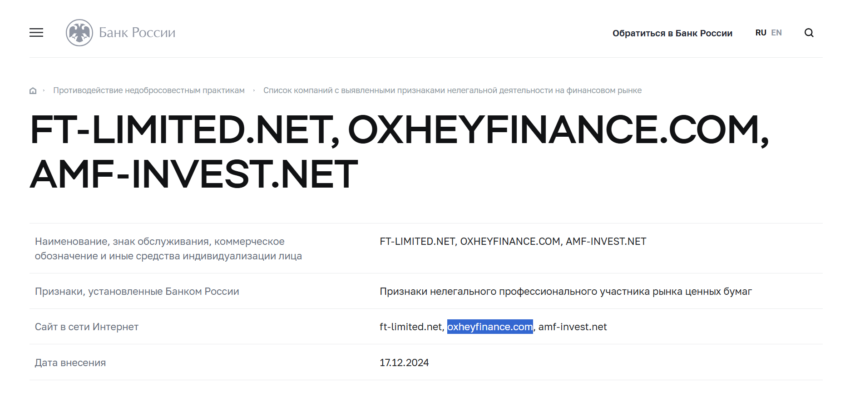 Oxhey Finance нет лицензии обманутые клиенты